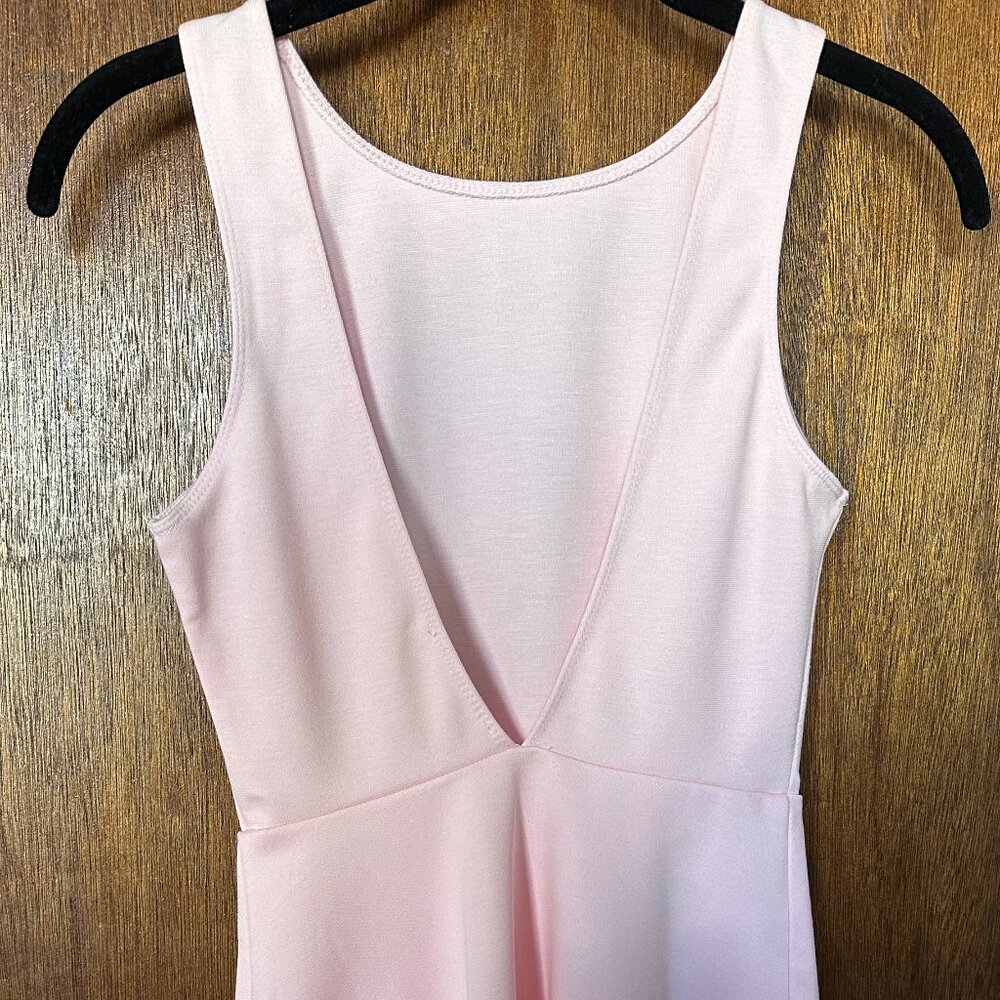 Forever 21 Light Pink V-Back Sleeveless Fit and Flare Dress – A-Line Style